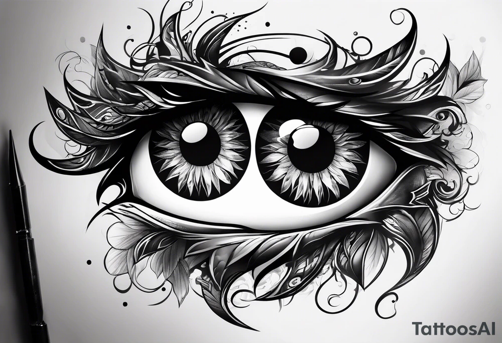 devil eye tattoo idea