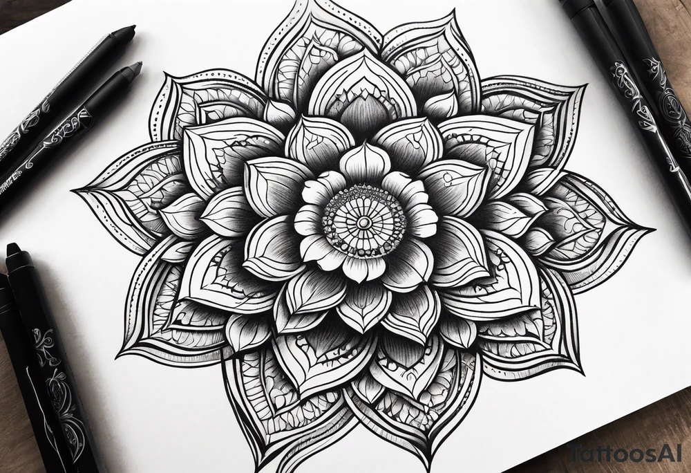 Lotus flower mandala tattoo idea