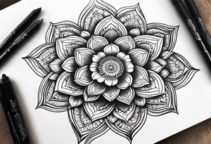 Lotus flower mandala tattoo idea