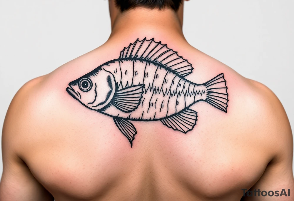 Beta fish black and red tattoo idea