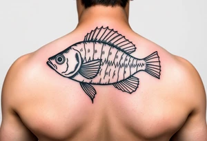 Beta fish black and red tattoo idea