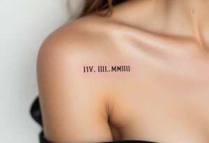 IV.III.MMIII in black and crimson ink wrapped around the wrist like a bracelet, symbolizing triplets’ birthday. tattoo idea