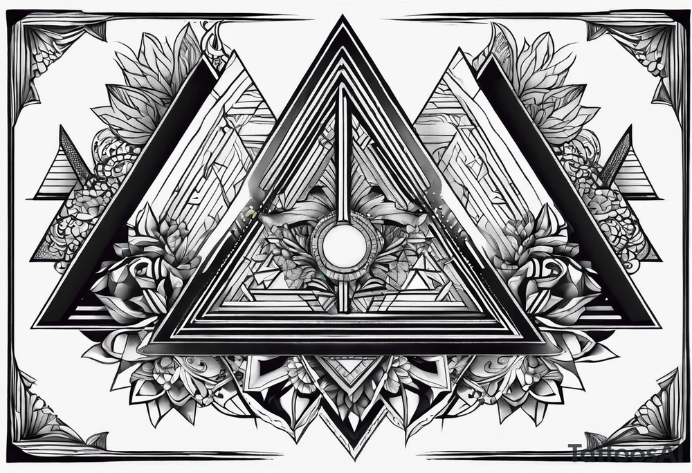 psychedelic triangle tattoo idea