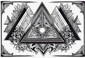 psychedelic triangle tattoo idea