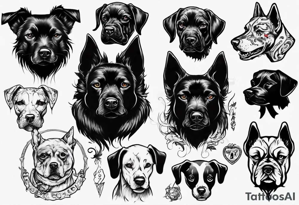 black dog tattoo idea