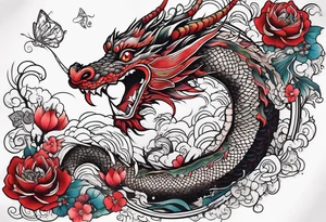 Dragon in wonderland tattoo idea