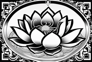 Feminine energy, yin yang, lotus flower, good luck, ohm sign tattoo idea