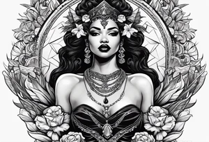 Black Goddess of cocaine tattoo idea