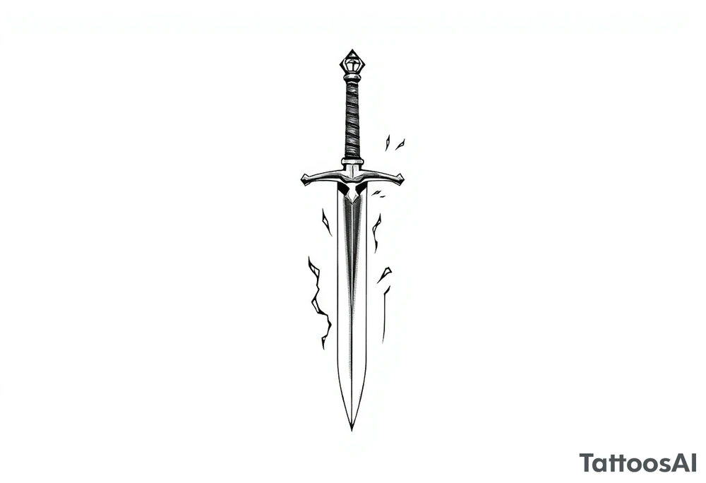 Life, sword, power, relentless, happiness tattoo idea