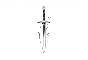 Life, sword, power, relentless, happiness tattoo idea