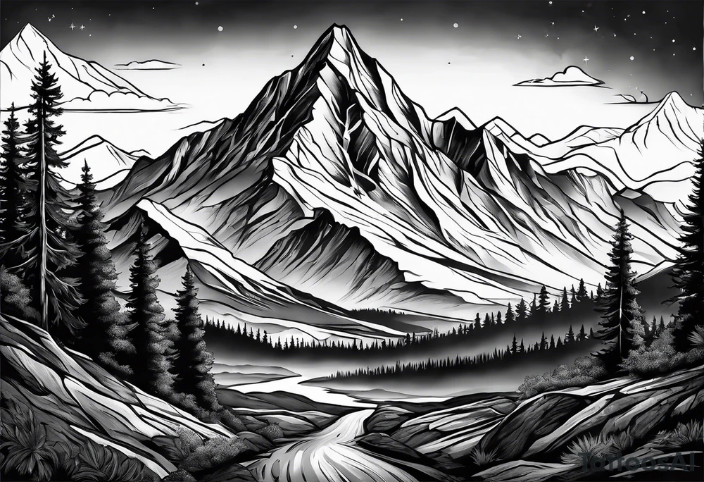 Jeremiah 1:19 tattoo with a mountain tattoo idea
