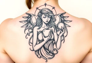 Eris goddess of chaos holding her golden apple tattoo idea