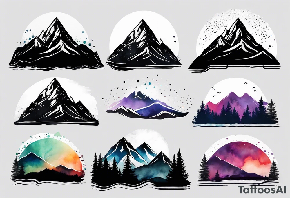 Small
Black
Mountain 
Silhouette tattoo idea