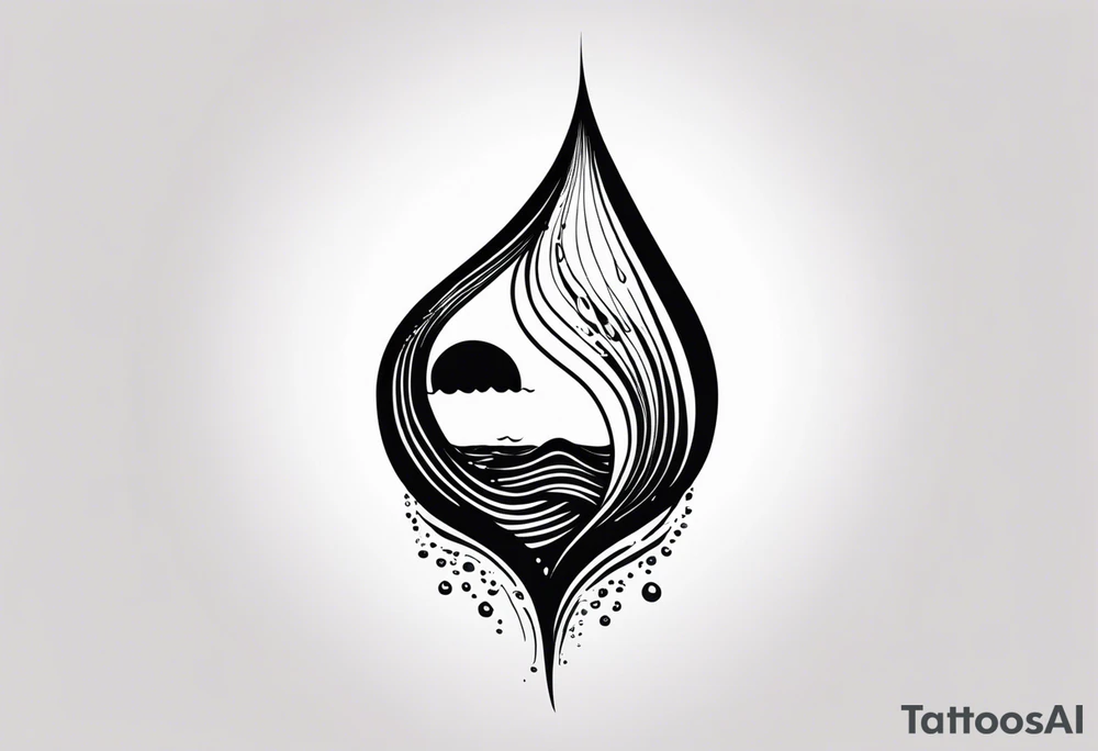water drop falling into ocean tattoo idea