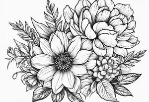 241 with 3 January birth flower 1 June birth flower 1 May birth flower 1 November birth flower and 1 March birth flower tattoo idea