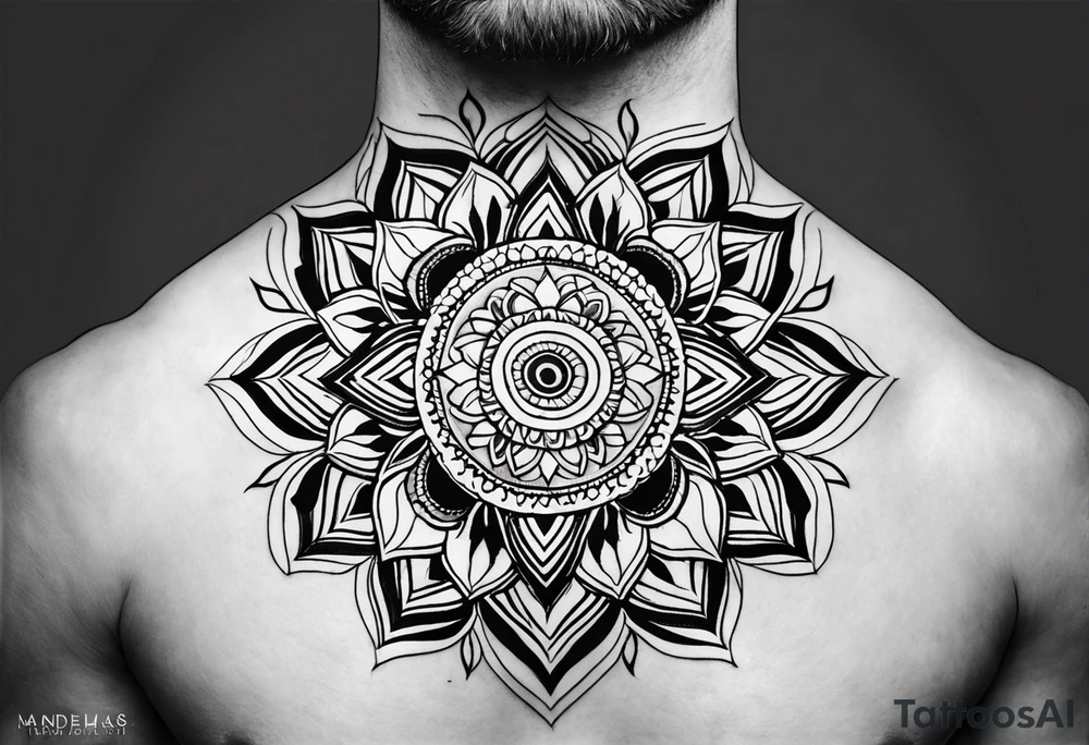 Full neck mandala tattoo tattoo idea