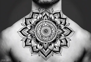 Full neck mandala tattoo tattoo idea