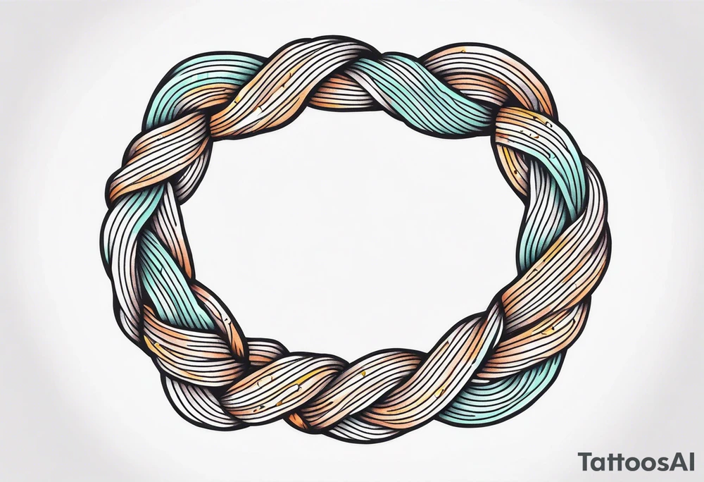 Arm filler rope with knots tattoo idea