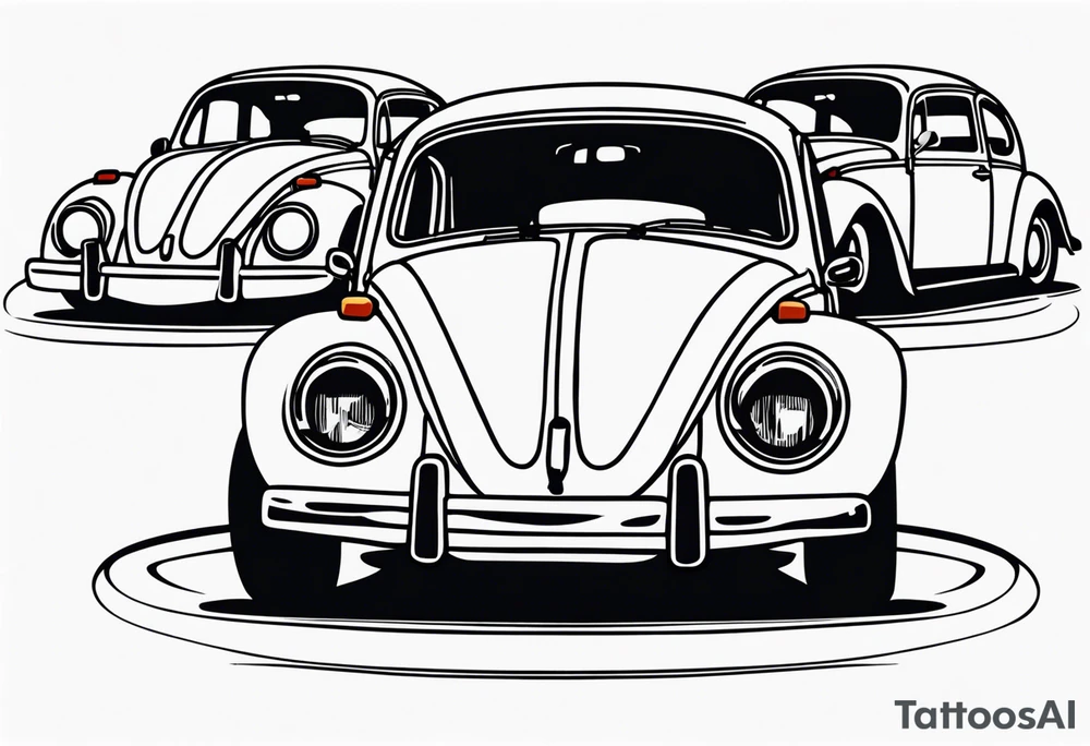 Lowered volkswagen beetle tattoo idea