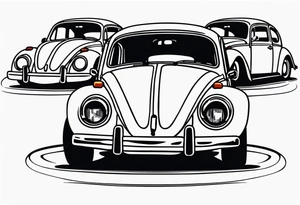 Lowered volkswagen beetle tattoo idea