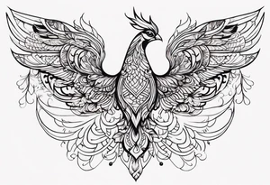 simple girly phoenix sternum tattoo tattoo idea