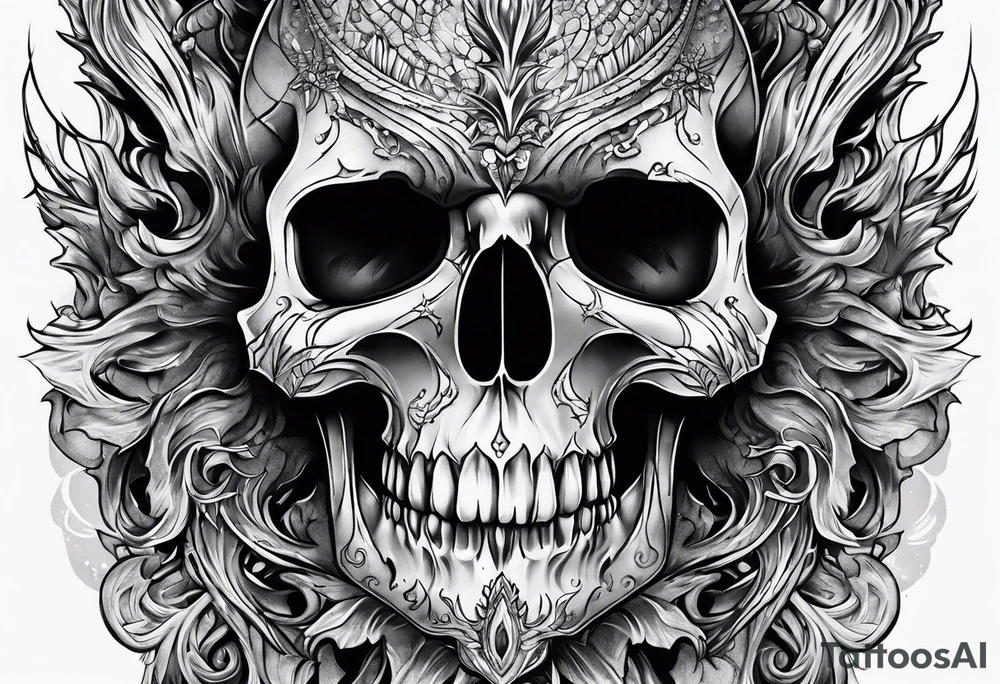 Stalactites and skull tattoo idea