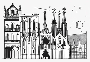 I would like a tattoo in my left back arm that represents Barcelona in a minimalist way tattoo idea