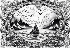 flowing water and fire tattoo tattoo idea