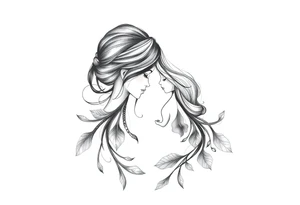 Mother two daughters matching tattoo idea