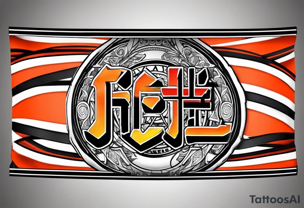 A naruto headband with the letters AR in the middle tattoo idea