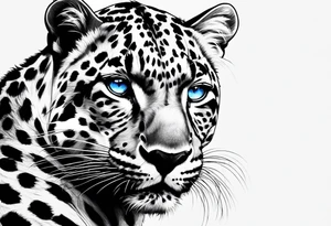 you leopard with blue eyes tattoo idea