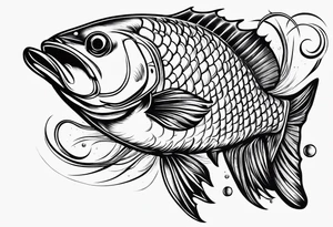 Fishingpole with memorium of a friend tattoo idea