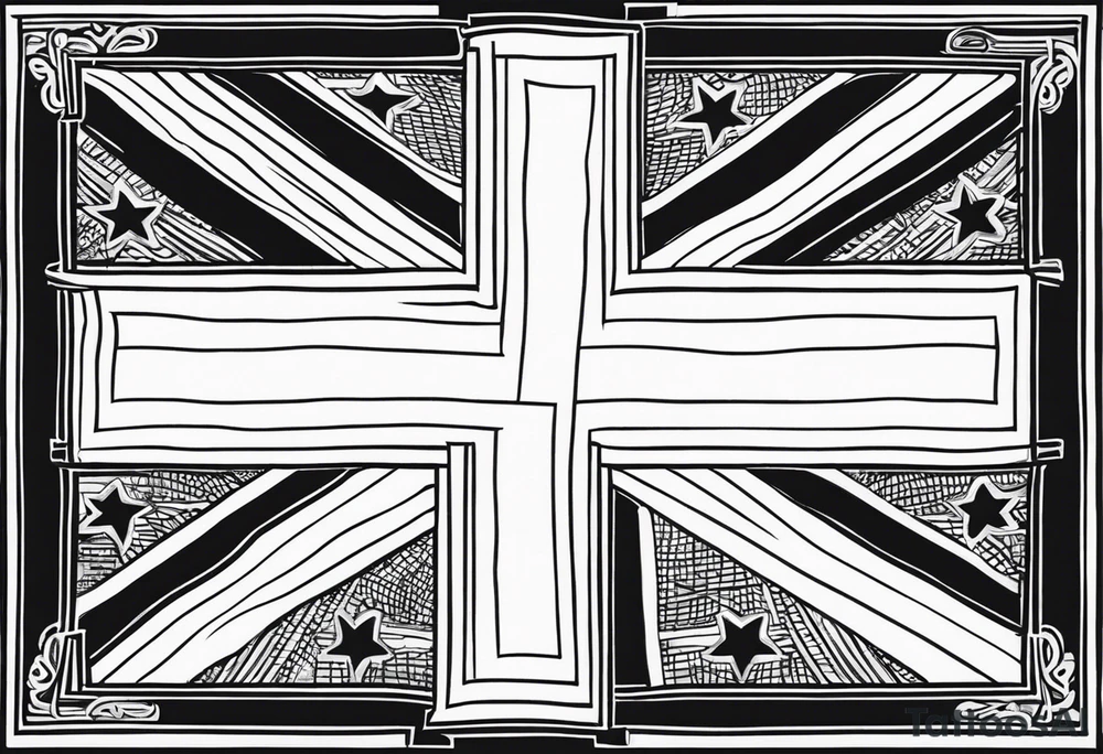 negative blackwork of Alberta flag tattoo idea