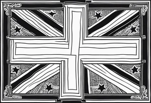 negative blackwork of Alberta flag tattoo idea