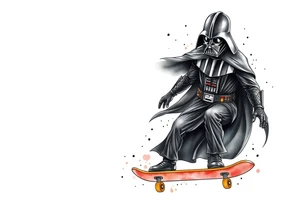 Skateboarding Darth Vader tattoo idea