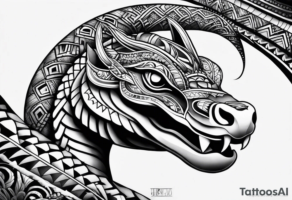 Aztec snake, arm sleeve, tattoo idea