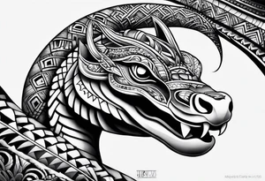 Aztec snake, arm sleeve, tattoo idea