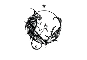 my love for music,
Zodiac sign Aquarius with ascendant Taurus and Scorpio in the moon tattoo idea