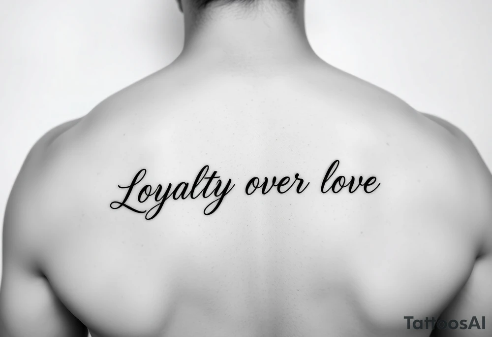Loyalty over love just words tattoo idea