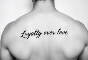 Loyalty over love just words tattoo idea
