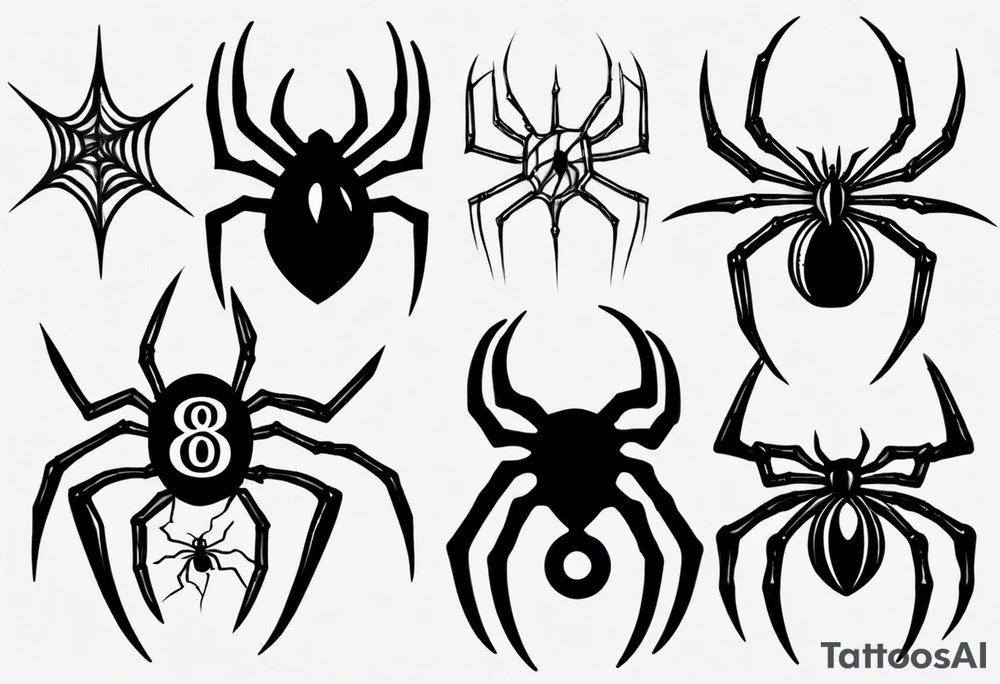 Spider with the number 8 on its back tattoo idea