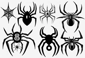 Spider with the number 8 on its back tattoo idea