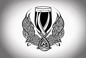 Cheers Mate text, armband +Celtic +Cancer Ribbon +tribal +artistic +a toast tattoo idea