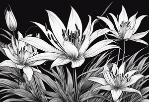 Red Spider Lily, Black Dragon tattoo idea