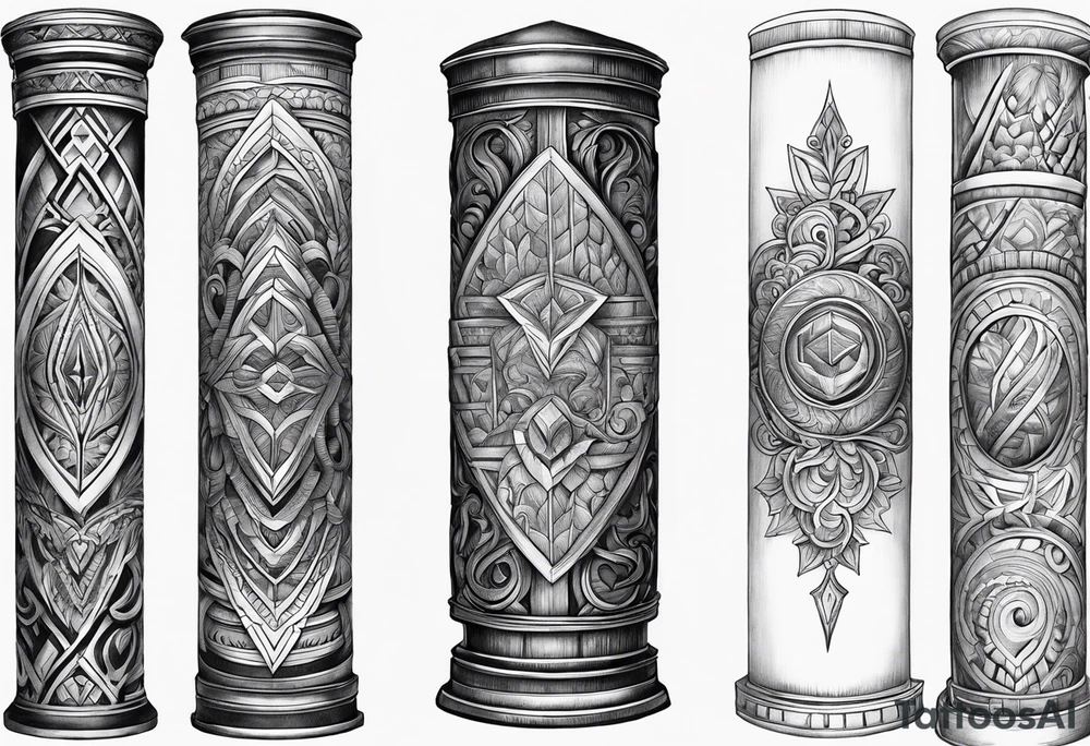 Jachin and boaz pillars tattoo idea