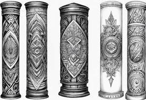 Jachin and boaz pillars tattoo idea