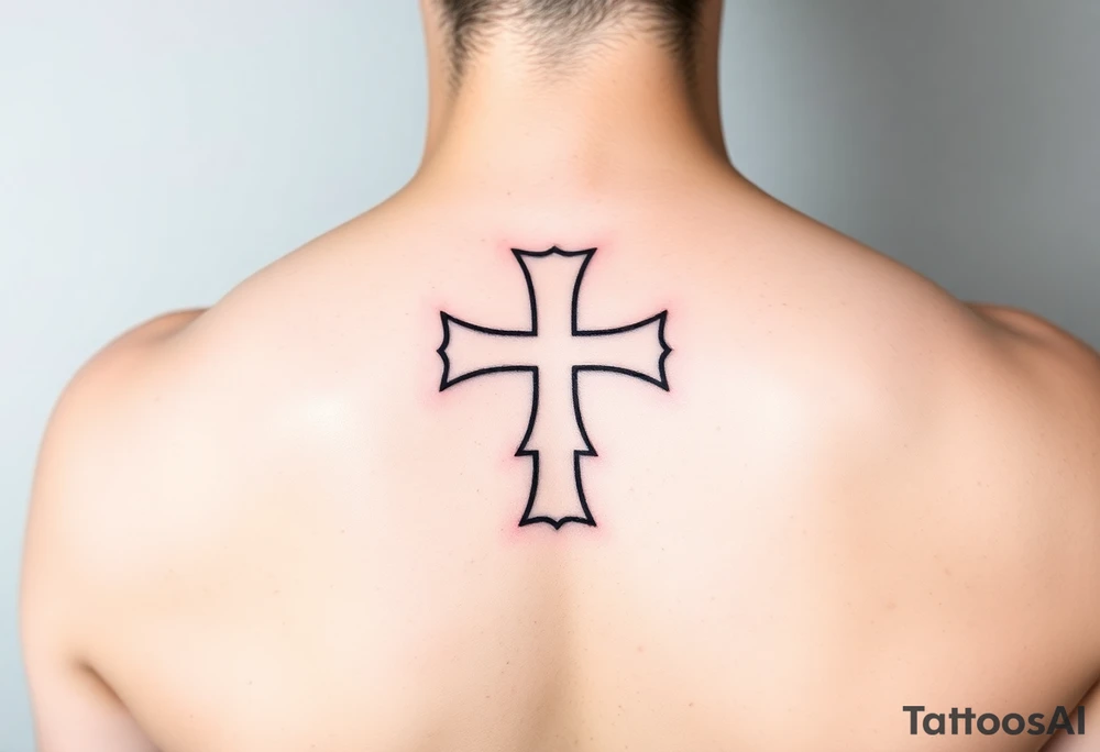 Maltese cross minimalist black-and-gray with subtle shading, giving it a clean and modern aesthetic tattoo idea