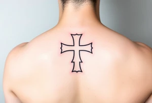 Maltese cross minimalist black-and-gray with subtle shading, giving it a clean and modern aesthetic tattoo idea