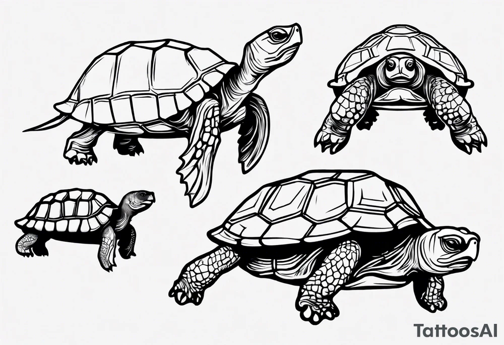 One line tortoise tattoo idea
