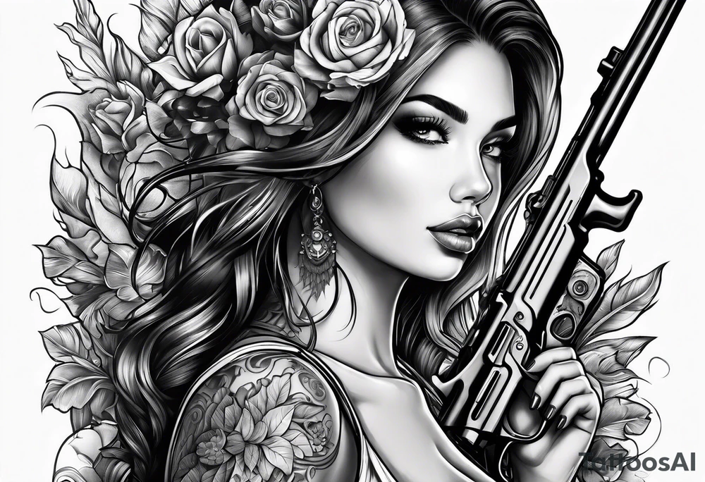 girl with a shotgun tattoo idea